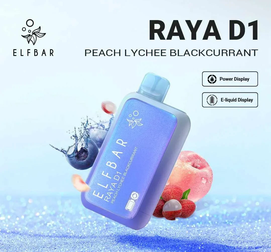 ELF BAR RAYA D1 – Peach Lychee Blackcurrant - Vape Shop Inodre