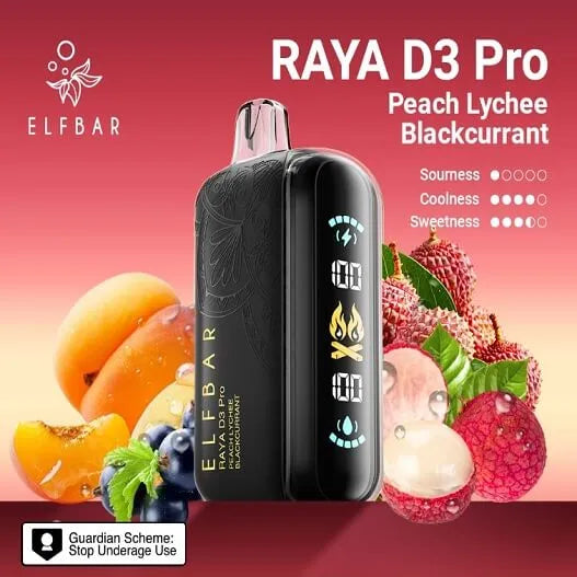 Elf Bar Raya D3 Pro 30 K – Peach Lychee Blackcurrant - Vape Shop Inodre